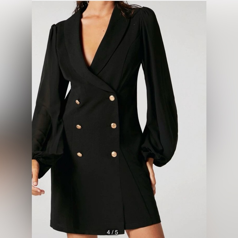 Black Double Breasted Blazer Dress Size Small
